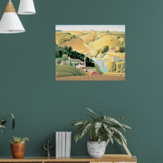 Grant Wood - Stone City, Iowa Poster (Woonkamer 1)