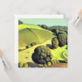 Grant Wood, Young Corn Kaart (Voorkant / Achterkant in situ)