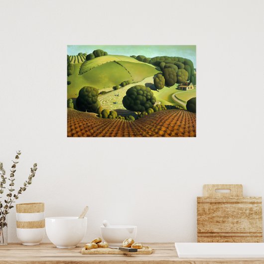 Grant Wood - Young Corn Poster (Keuken)
