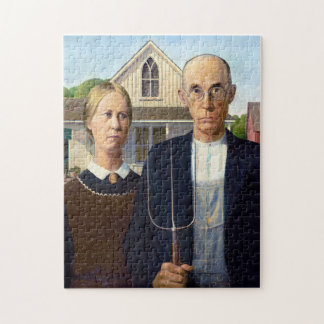 Grant Wood's American Gothic (1930) Legpuzzel