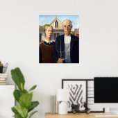 Grant Wood's American Gothic Poster (Thuiskantoor)