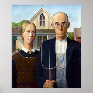 Grant Wood's American Gothic Poster