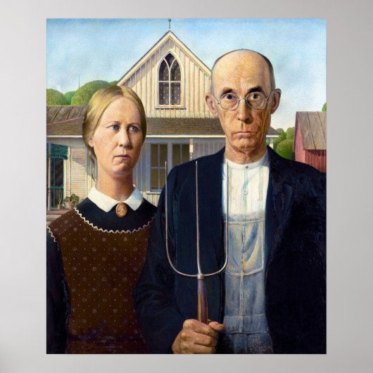 Grant Wood's American Gothic Poster (Voorkant)