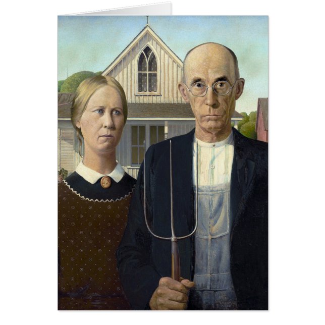 Grant Wood's Amerikaanse Gothic (Voorkant)