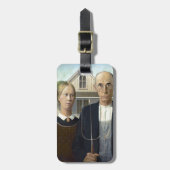 Grant Wood's Amerikaanse Gothic Bagagelabel (Voorkant verticaal)