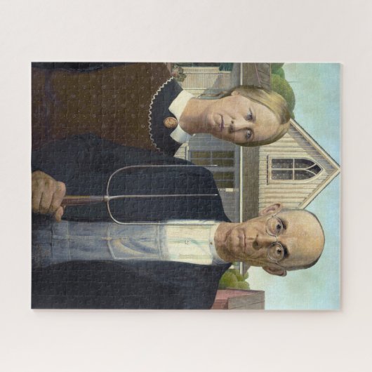 Grant Wood's Amerikaanse Gothic Legpuzzel (Horizontaal)