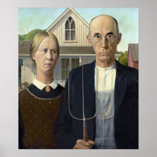 Grant Wood's Amerikaanse Gothic Poster