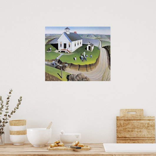 Grant Wood's Arbor Day artwork Poster (Keuken)