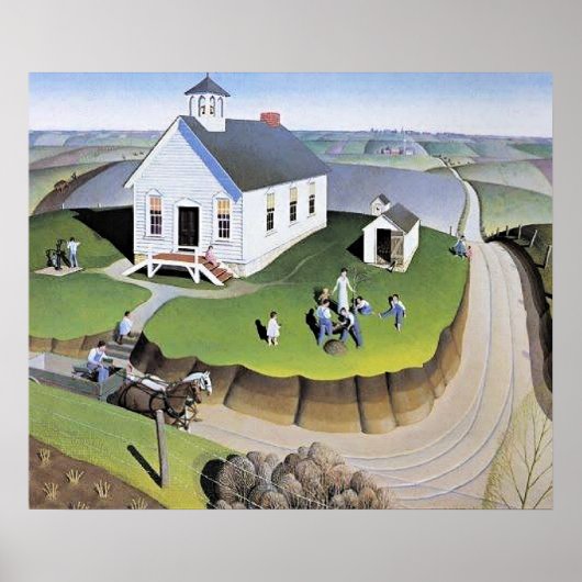 Grant Wood's Arbor Day artwork Poster (Voorkant)