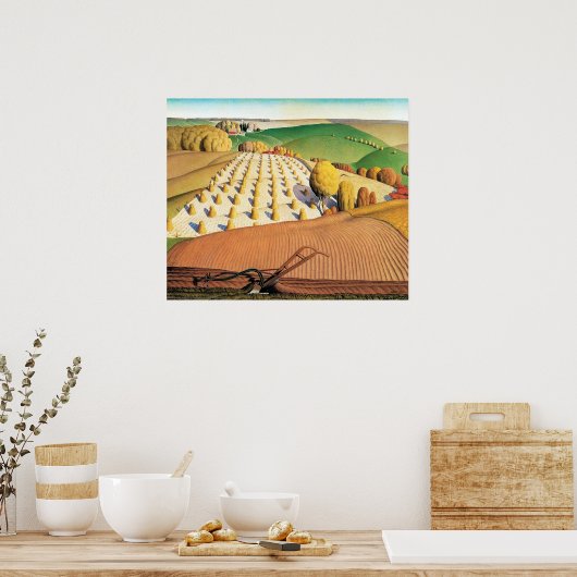Grant Wood's Fall Plowing Poster (Keuken)