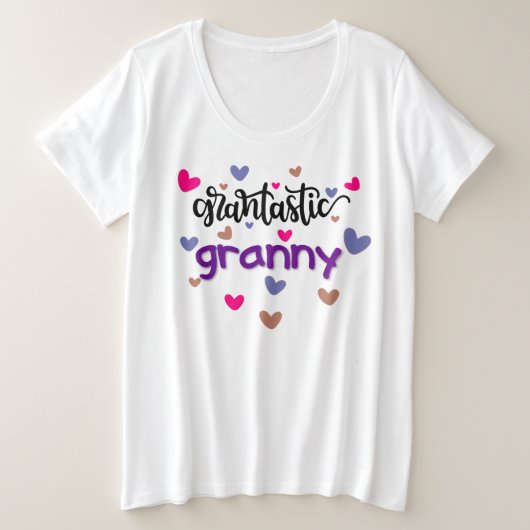 Grantastic Granny Heart Design Grote Maat T-shirt (Design voorkant)