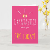 Grantastisch! Gelukkige 100 Verjaardag aan Oma Kaart (Gele Bloem)