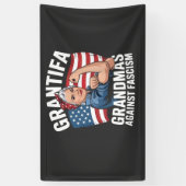 Grantifa Grandma Against Facism No King USA Spandoek (Verticaal)