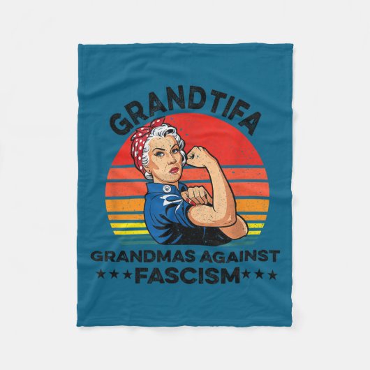 Grantifa Grootmoeders Tegen Fascisme Patriottische Fleece Deken (Voorkant)