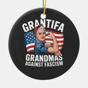 Grantifa oma tegen fascisme Geen koning VS Keramisch Ornament
