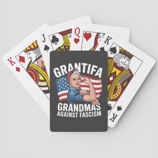 Grantifa oma tegen fascisme Geen koning VS Pokerkaarten (Achterkant)