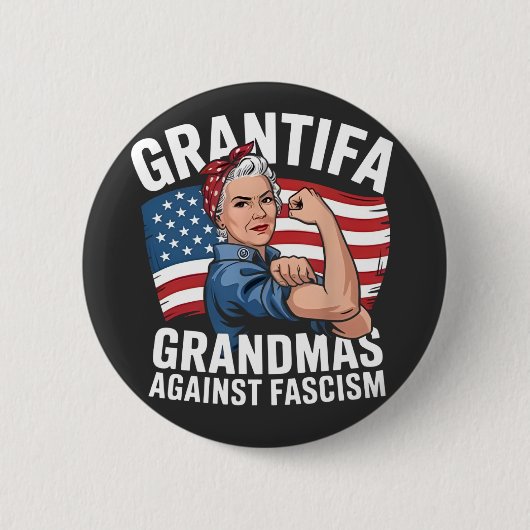 Grantifa oma tegen fascisme geen koning VS Ronde Button 5,7 Cm (Voorkant)