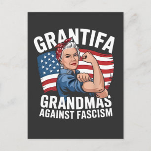 Grantifa oma tegen fascisme geen koning VS Uitnodiging Briefkaart