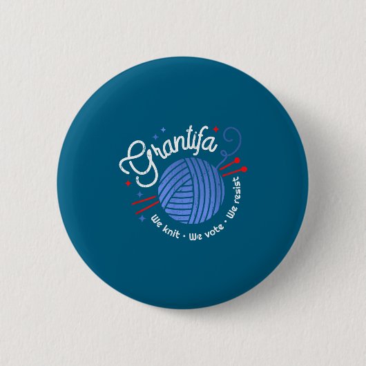 Grantifa We Knit We Vote We Resist  Ronde Button 5,7 Cm (Voorkant)