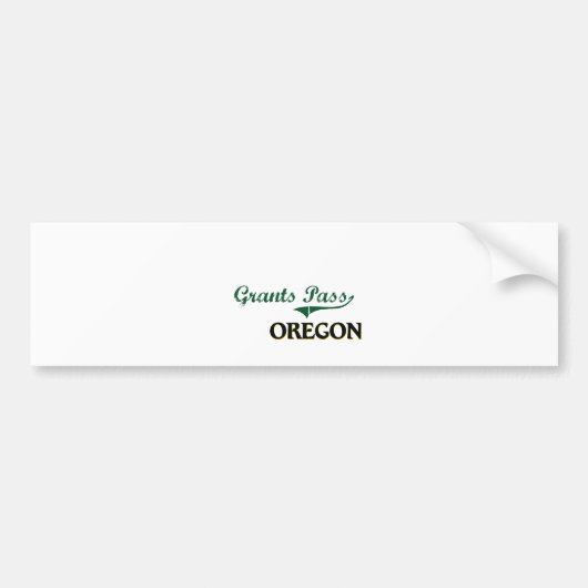 Grants Pass Oregon Klassiek Ontwerp Bumpersticker (Voorkant)