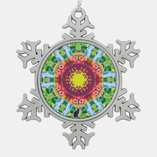 Granulair Kaleidoscope Snowflake Ornament (Voorkant)
