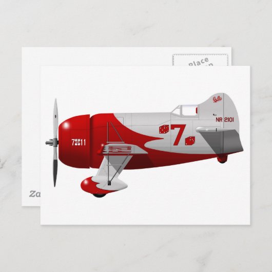 Granville Brothers Vliegtuig "Gee Bee R-1" Briefkaart (Voorkant / Achterkant)