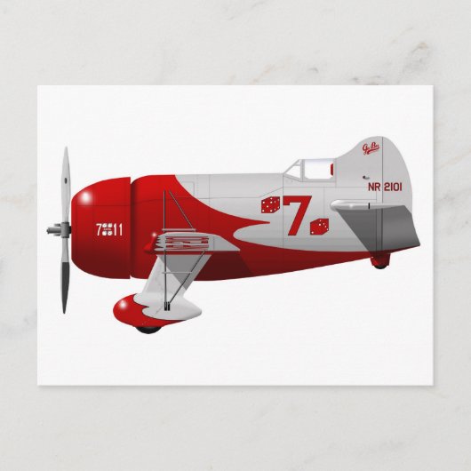 Granville Brothers Vliegtuig "Gee Bee R-1" Briefkaart (Voorkant)