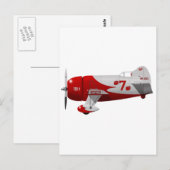 Granville Brothers Vliegtuig "Gee Bee R-1" Briefkaart (Voorkant / Achterkant)