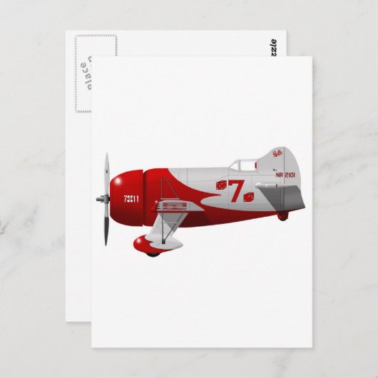 Granville Brothers Vliegtuig "Gee Bee R-1" Briefkaart (Voorkant / Achterkant)