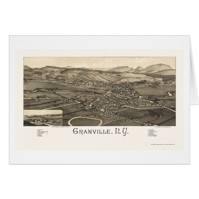 Granville, NY Panoramic Map - 1886 (Voorkant Horizontaal)