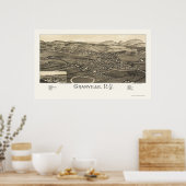 Granville, NY Panoramic Map - 1886 Poster (Keuken)