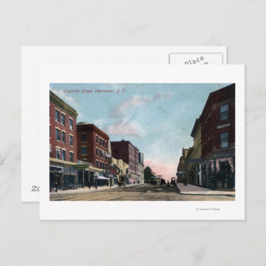 Granville Street Uitzicht Briefkaart (Voorkant / Achterkant)