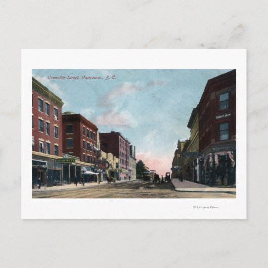 Granville Street Uitzicht Briefkaart (Voorkant)