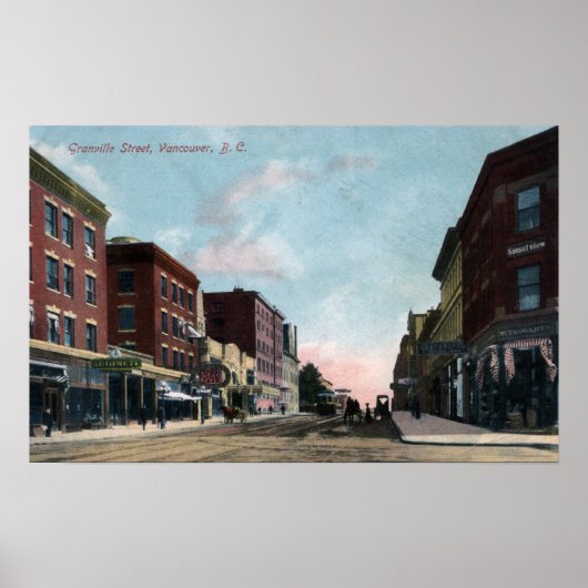 Granville Street Uitzicht Poster (Voorkant)