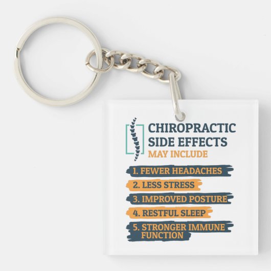 Grap Chiropractie Bijwerkingen Funny Chiropractor Sleutelhanger (voorkant)