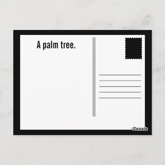 grap flora palmboom briefkaart (Achterkant)