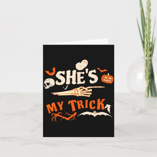 Grap Grappig Skelet Halloween Matching Koppels Kaart (Voorkant)