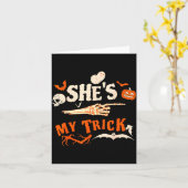 Grap Grappig Skelet Halloween Matching Koppels Kaart (Gele Bloem)
