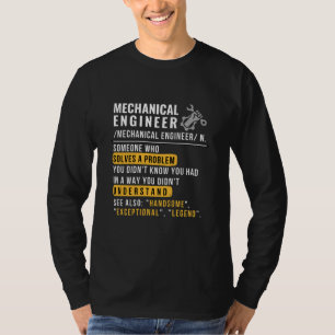 Grap hilarische functiebeschrijving werktuigbouwku t-shirt