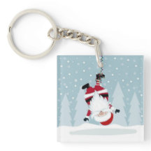 Grap hilarische Kerstman hangt ondersteboven