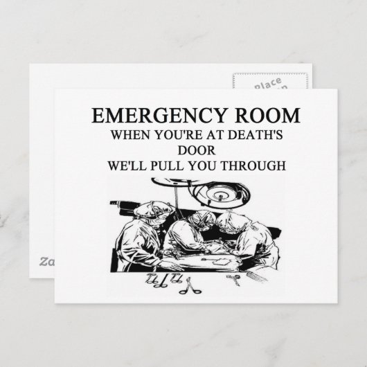 grap in de noodzaal briefkaart (Voorkant / Achterkant)