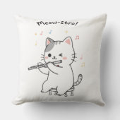 Grap Katzen die op de Fluit Speelt Kussen (Voorkant)