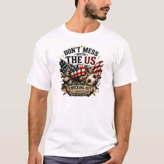 Grap niet met de Amerikaanse voetbalfan Patriottis T-shirt