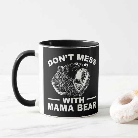 Grap niet met Mama Beer Moederdag Moeder Cool Mok (Met donut)