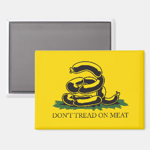 Grap niet op vlees grappige Gadsden vlag parodie m Magneet