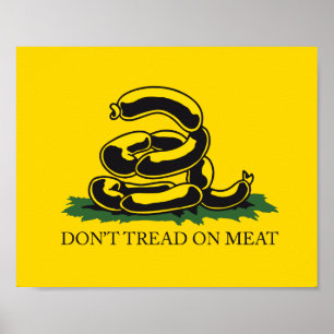 Grap niet op vlees grappige Gadsden vlag parodie m Poster