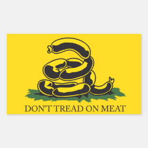 Grap niet op vlees grappige Gadsden vlag parodie m Rechthoekige Sticker