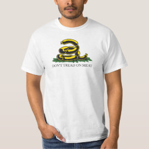 Grap niet op vlees grappige Gadsden vlag parodie m T-shirt