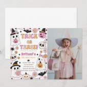 Grap of Drie Halloween 3e Verjaardagsfeestje Schat Kaart (Voorkant / Achterkant)