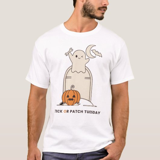 Grap of Patch-dinsdag grappige Sysadmin Halloween T-shirt (Voorkant)